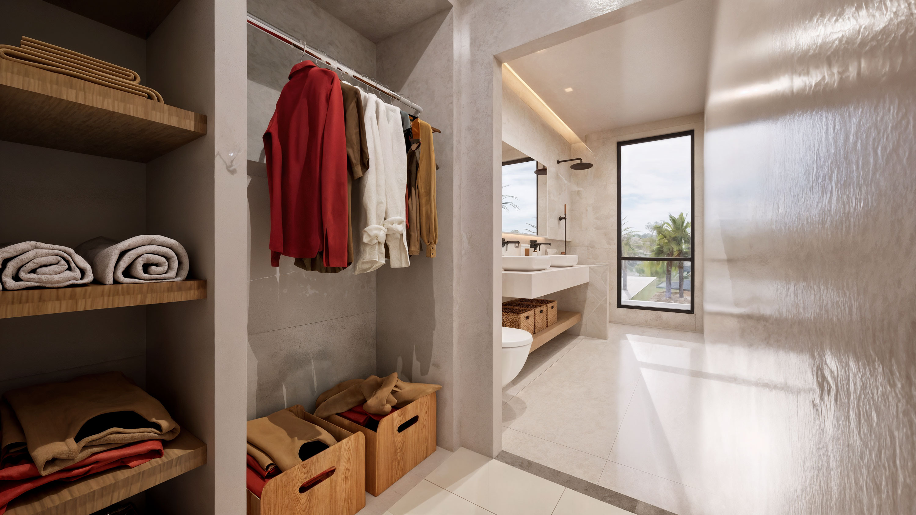 Walk-in dressing room and ensuite